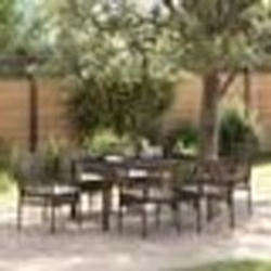 vidaXL Ensemble de salle à manger pour jardin 7 pcs Marron