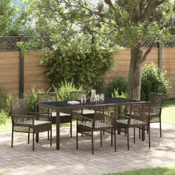 vidaXL Ensemble de salle à manger pour jardin 7 pcs Marron Poly rotin