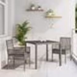 vidaXL Ensemble de salle à manger pour jardin 3 pcs Gris