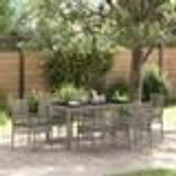 vidaXL Ensemble de salle à manger pour jardin 7 pcs Gris