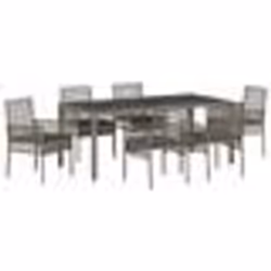 vidaXL Ensemble de salle à manger de jardin 7 pcs Gris