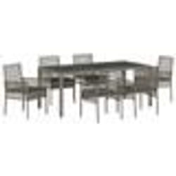 vidaXL Ensemble de salle à manger de jardin 7 pcs Gris