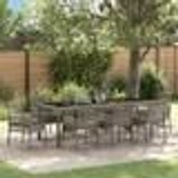 vidaXL Ensemble de salle à manger pour jardin 9 pcs Gris