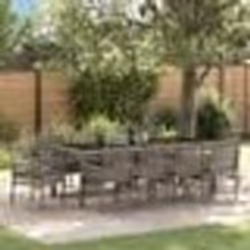 vidaXL Ensemble de salle à manger pour jardin 11 pcs Gris