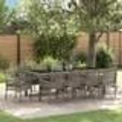 vidaXL Ensemble de salle à manger pour jardin 11 pcs Gris