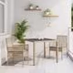 vidaXL Ensemble de salle à manger pour jardin 3 pcs Beige