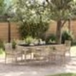 vidaXL Ensemble de salle à manger pour jardin 7 pcs Beige