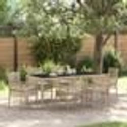 vidaXL Ensemble de salle à manger pour jardin 7 pcs Beige