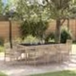 vidaXL Ensemble de salle à manger pour jardin 9 pcs Beige