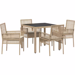 Ce Set de Table à Manger de Jardin Carré Moderne apporte une touche stylée à tout espace extérieur, alliant parfaitement esth ...