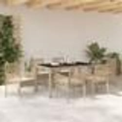 vidaXL Ensemble de salle à manger pour jardin 7 pcs Beige