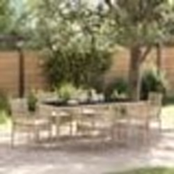 vidaXL Ensemble de salle à manger pour jardin 7 pcs Beige