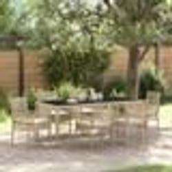 vidaXL Ensemble de salle à manger pour jardin 7 pcs Beige