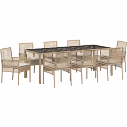 Ce set de table de jardin pour 8 personnes mélange confort et utilité, offrant amplement d'espace pour des retrouvailles en f ...