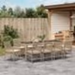 vidaXL Ensemble de salle à manger pour jardin 11 pcs Beige