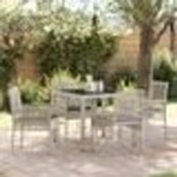 vidaXL Ensemble de salle à manger pour jardin 5 pcs Gris clair