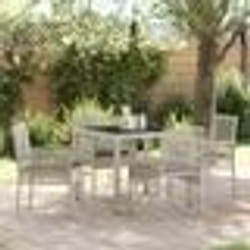 vidaXL Ensemble de salle à manger pour jardin 5 pcs Gris clair