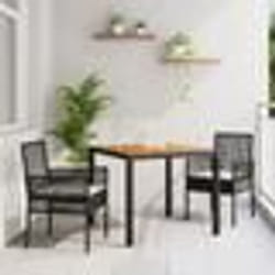 Ensemble de salle à manger vidaXL 3 pièces Noir Bois Durable