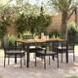 vidaXL Ensemble de salle à manger de jardin 5 pièces avec coussins Noir Rotin synthétique
