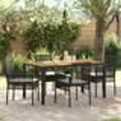 vidaXL Ensemble de salle à manger de jardin 5 pièces avec coussins Noir Rotin synthétique