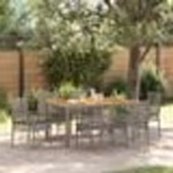 vidaXL Ensemble de salle à manger de jardin 7 pièces avec coussins gris en poly rotin