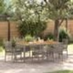 vidaXL Ensemble de jardin 7 pièces avec coussins gris en poly rotin