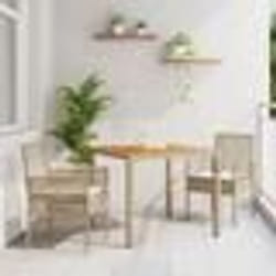 vidaXL Ensemble de salle à manger de jardin en 3 pièces avec coussins crème beige poly rotin