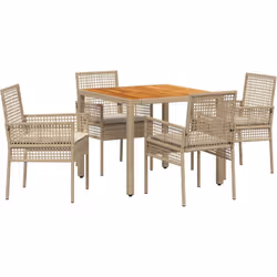 Cet ensemble de salle à manger extérieur va vraiment éclairer ton balcon ou ton jardin avec sa grande table carrée et ses qua ...