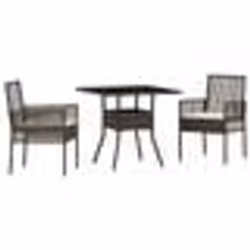 vidaXL Ensemble Salle à Manger 3 Pièces Marron Rattan Poly