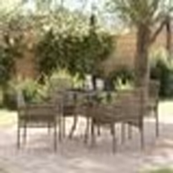 vidaXL Ensemble de Salle à Manger de Jardin 5 Pièces Gris Poly Rattan