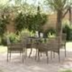 vidaXL Ensemble de Salle à Manger de Jardin 5 Pièces Gris Poly Rattan