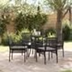 vidaXL Ensemble de Salle à Manger de Jardin 5 Pièces Noir en Poly Rattan