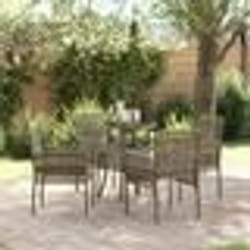 vidaXL Ensemble de Salle à Manger de Jardin 5 Pièces Gris Poly Rattan