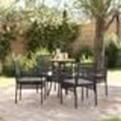 vidaXL Ensemble de salle à manger de jardin 5 pièces en poly rattan noir