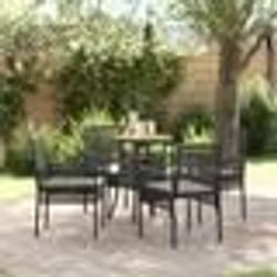 vidaXL Ensemble de salle à manger de jardin 5 pièces en poly rattan noir