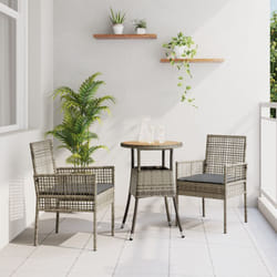 Vidaxl - Ensemble de salle à manger de jardin 3 pièces en poly rotin gris