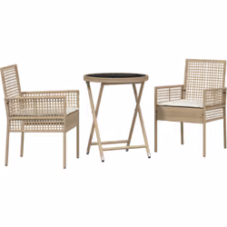 Cet ensemble de table à manger d'extérieur ronde pliante est exactement ce qu'il te faut pour déguster un café ou un repas su ...