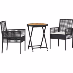 Cet ensemble de table de jardin rond en acacia rustique est fait pour donner du charme à votre espace extérieur avec son look ...