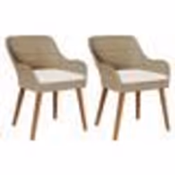 vidaXL Chaises de jardin avec coussins 2 pcs Beige Poly Rattan