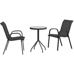 Ensemble bistro de jardin 3 pcs Noir Acier Vidaxl