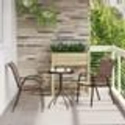 vidaXL Ensemble Bistro de jardin 3 pièces Marron Textilène et Acier 42003980