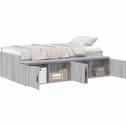 Ce cadre de lit avec rangement est à la fois chic et pratique pour toute chambre. Avec sa jolie finition gris sonoma, il s'in ...