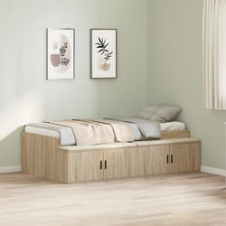 vidaXL Cadre de lit de rangement Chêne Sonoma 90x200 cm 3335191