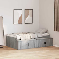 Cadre De Lit Avec Rangement Sonoma Gris 90 X 200 Cm Vidaxl