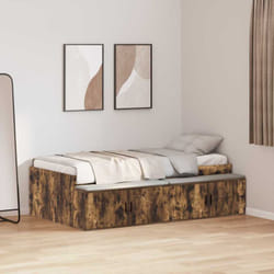 Cadre De Lit Avec Rangement Chêne Fumé 80 X 200 Cm Vidaxl