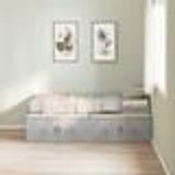 vidaXL Cadre de Lit de Rangement Gris Béton 90x190 cm 3335208