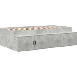 Cadre de lit de rangement Gris béton 75x190 cm Vidaxl