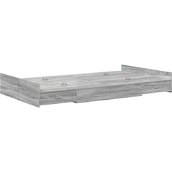 Cadre de lit avec rangement Sonoma gris 120 x 200 cm Vidaxl