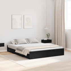 Cadre De Lit Avec Rangement Avec Tiroir Chêne Noir 140 X 190 Cm Vidaxl