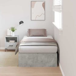 Cadre De Lit Gris Béton 200 X 90 X 31,5 Cm Bois D'Ingénierie Vidaxl